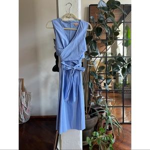 Blue wrap dress